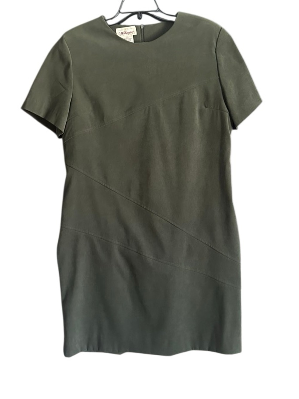 Worthington Olive Green Short Sleeve Shift Dress. Size 14